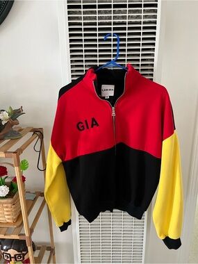 I.AM.GIA Red & Black Colorblock Zip Jacket